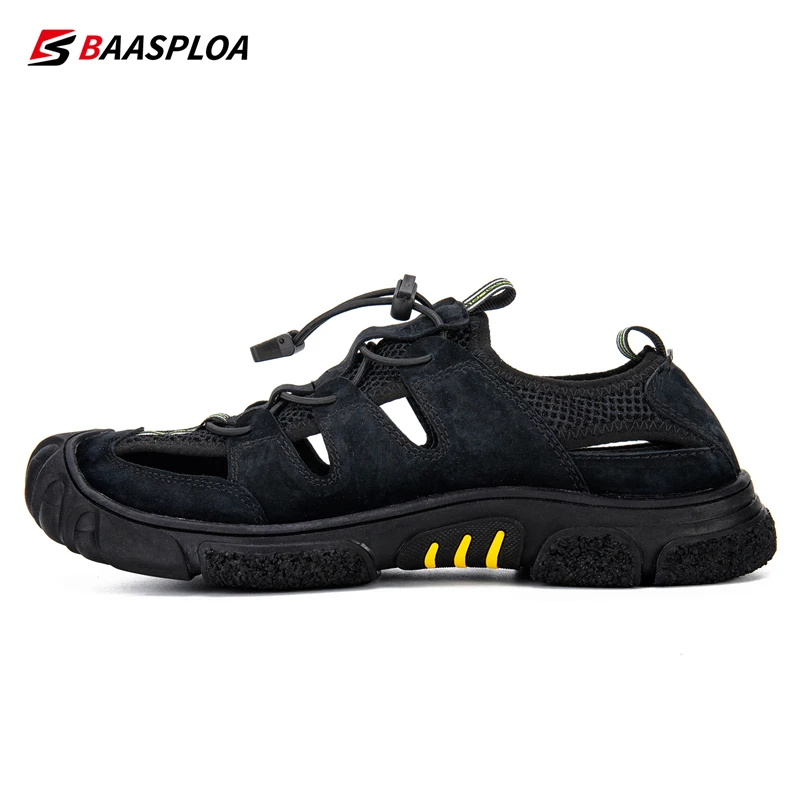 Baasploa Men Upstream Shoes Summer Outdoor Sneakers New Breathable Aqua Shoes for Men Non-Slip Quick Drying Sandals Male