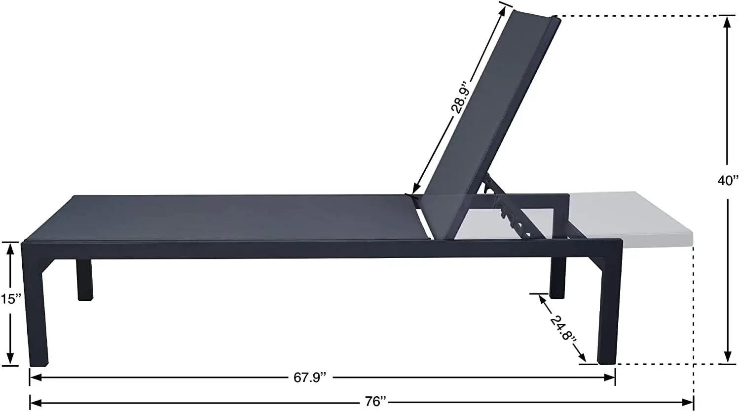 Kozyard-Alumínio ao ar livre Chaise Lounge, cadeira plana para piscinas, pátio, lounging, conjunto de 2