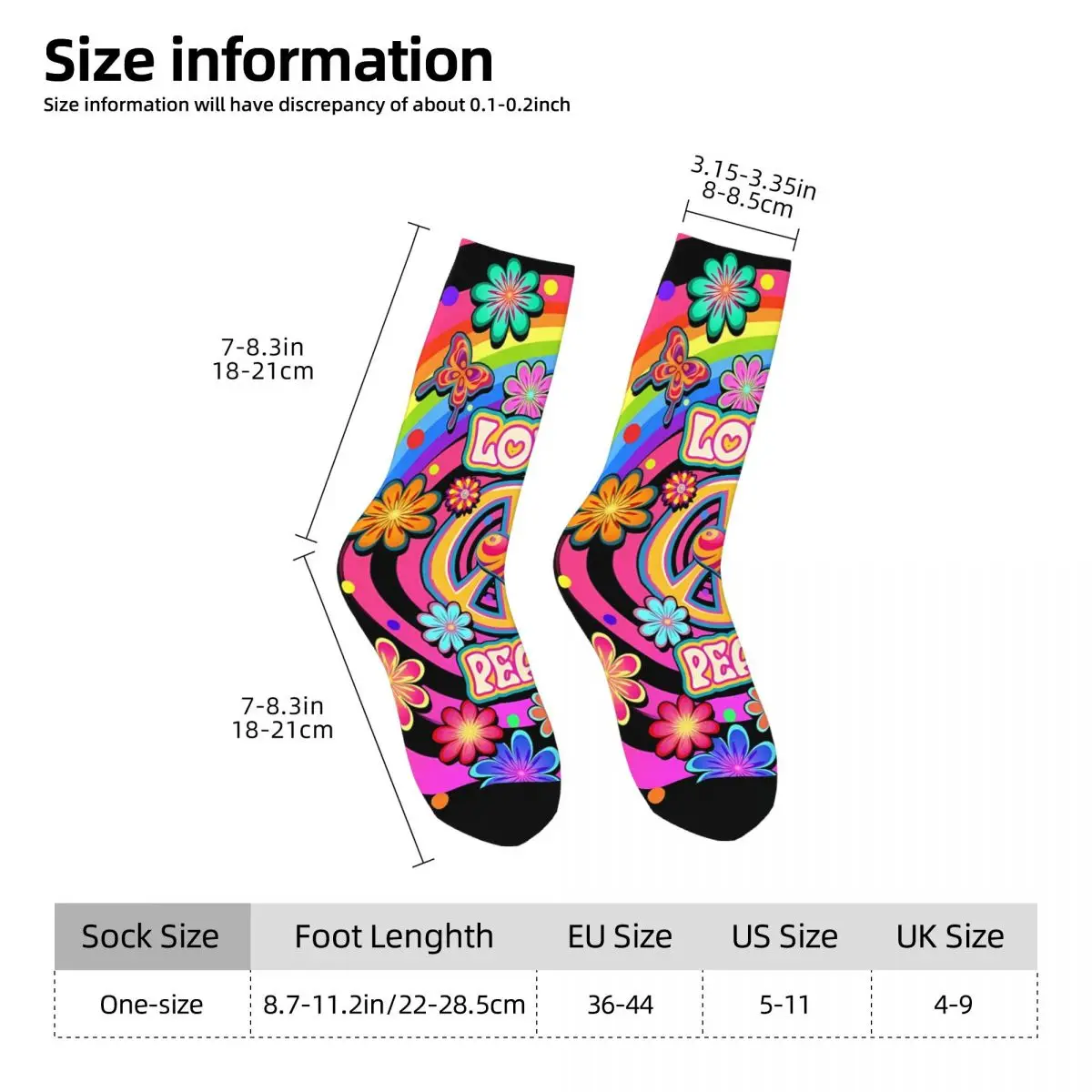 Love And Peace Sock Printed Man Polyester