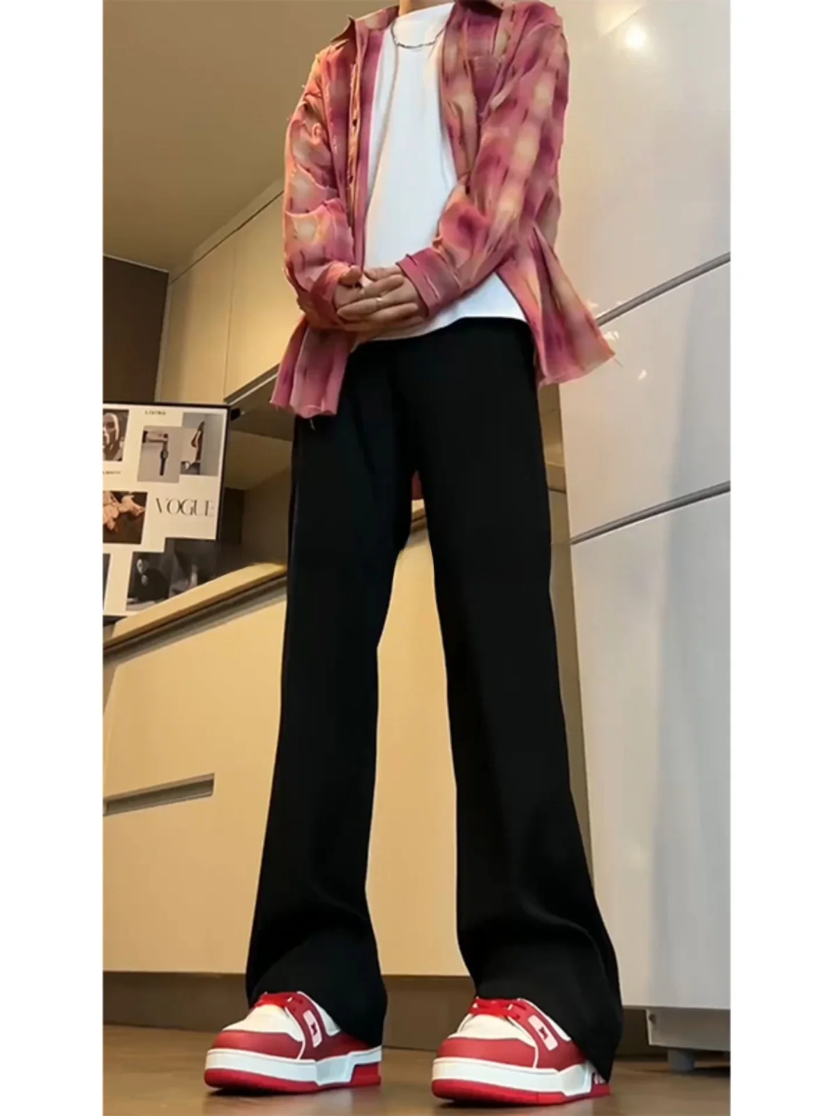 

Cool Sle Men's Suit Pants Drapey High Street Straight Leg CleanFit Flared Casual Trousers Youth ular Spring Faion