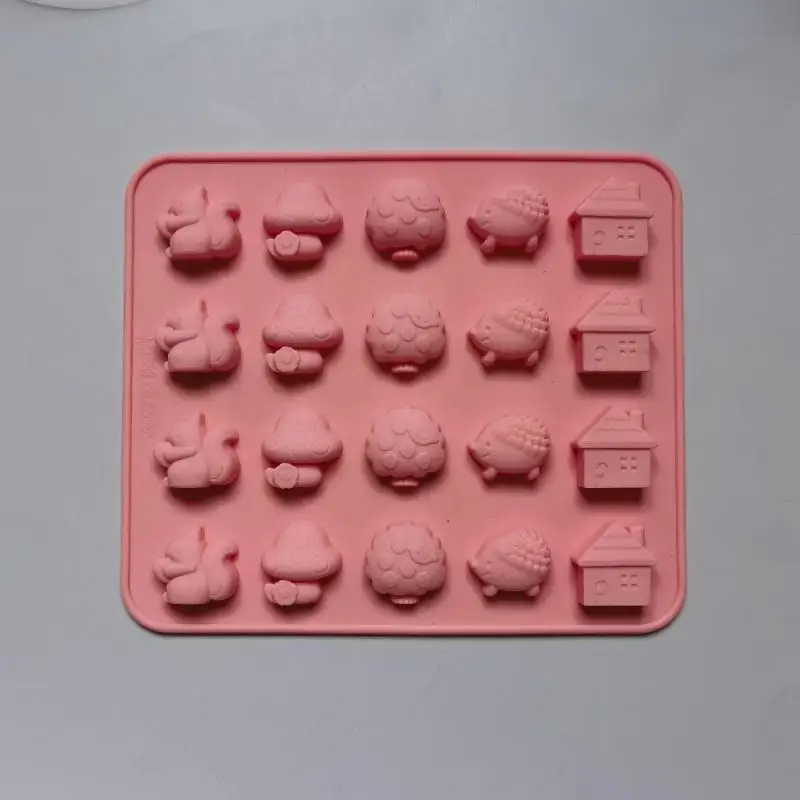 * Cartoon Chocolate Silicone Baking Mold Mushroom Hedgehog Squirrel House Soap Mould Cake Decorating Tool DIY Kitchen Accessory