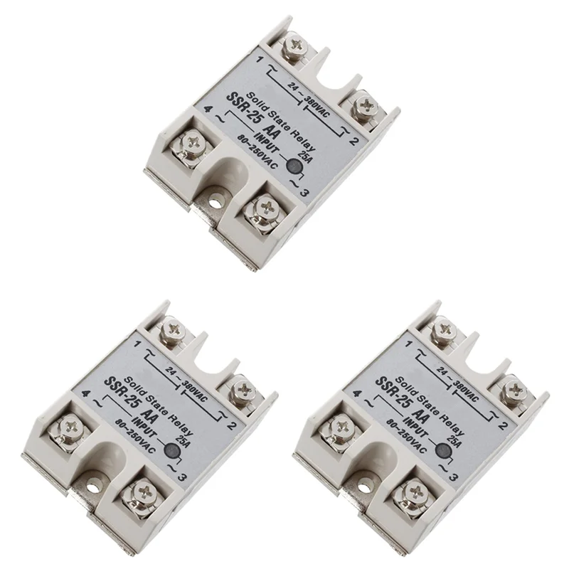 

BTLIFE-3X SSR-25AA 80-250V 25A Machinery Control AC Solid Module State Relays