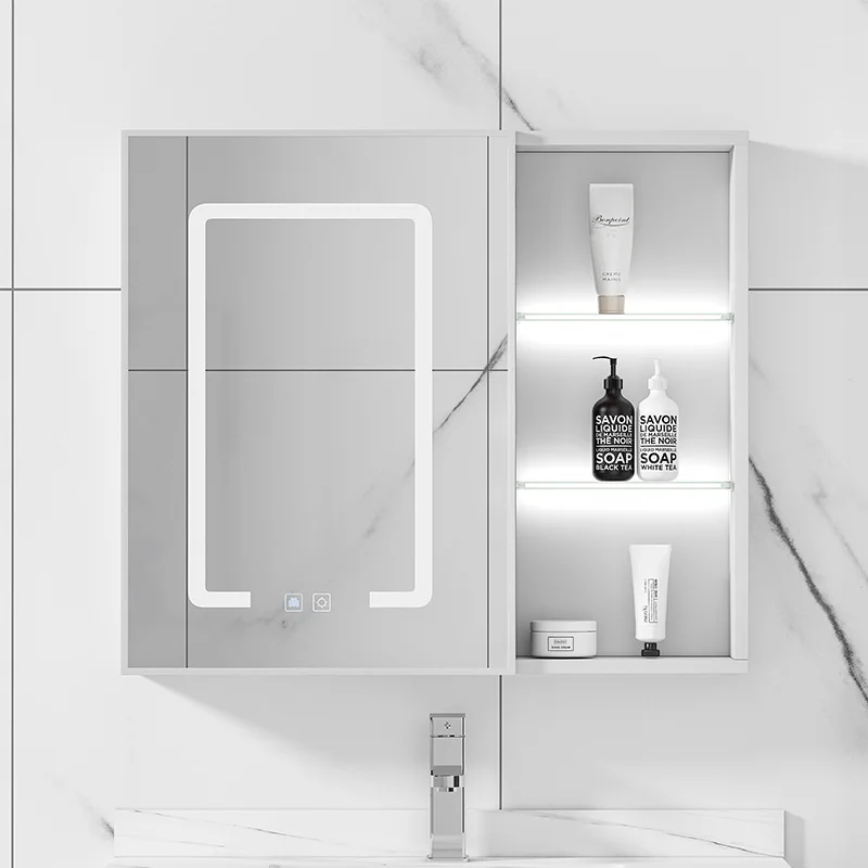 

Wall-mounted space aluminum smart mirror cabinet separate bathroom storage integrated locker