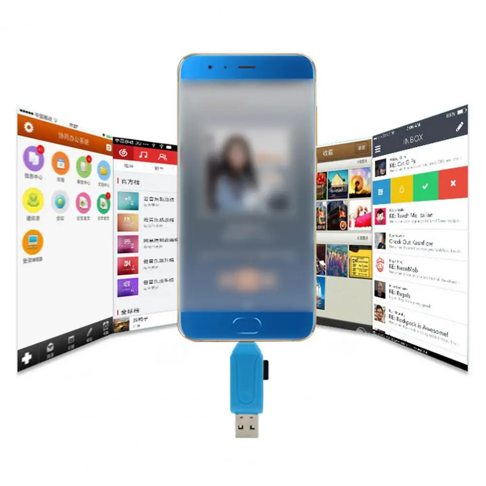 Memory Card Reader Compact TF Card Reader Driver-free Data Transmission USB Type-C Smart Memory TF SD-Card Reader