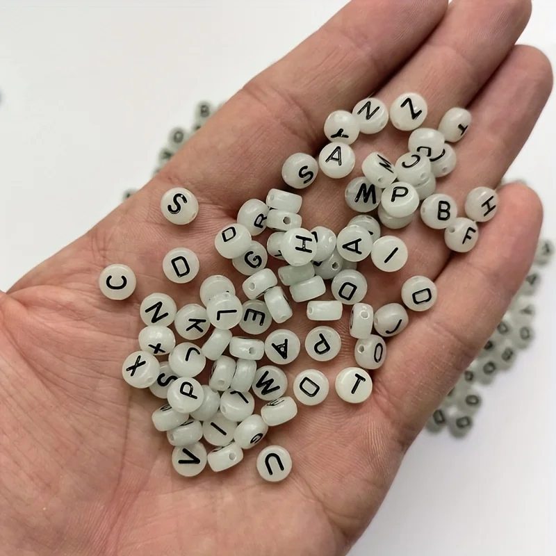 240 Pieces of 7mm Size Beads, Random Colors and Letter Patterns, DIY Handmade Jewelry Accessories for Bracelets, Necklaces, and Earrings