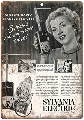Retro Vintage Style Metal Sign Wall Decor 8x12Inch,Sylvania Electric Radio Transceiver,Wall Decor Beer SignChic Art Unique Bar D