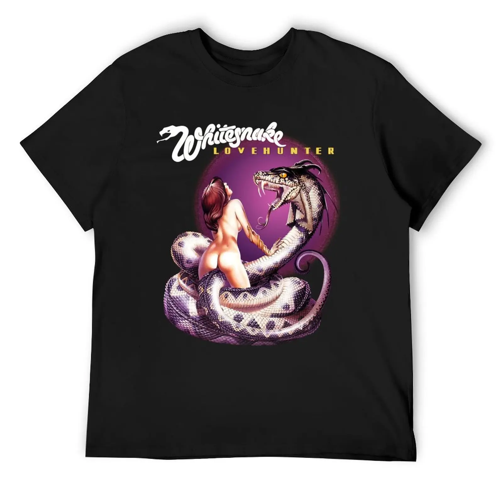 

Retro Love The Girl And Snake Lovehunter Music T-Shirt cotton graphic tees blacks animal prinfor boys T-shirts for men cotton