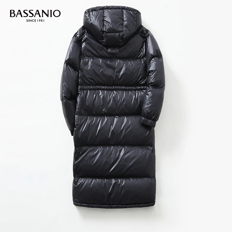 Men Long White Goose Down Coat Winter Warm Hooded Outwear