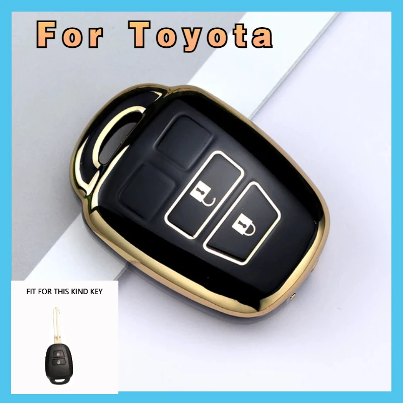 2 Buttons Car Remote Key Case Fob Shell Cover Holder for Toyota Aqua Ractis Vitz RAV4 HiAce Land Cruiser 2010-2019