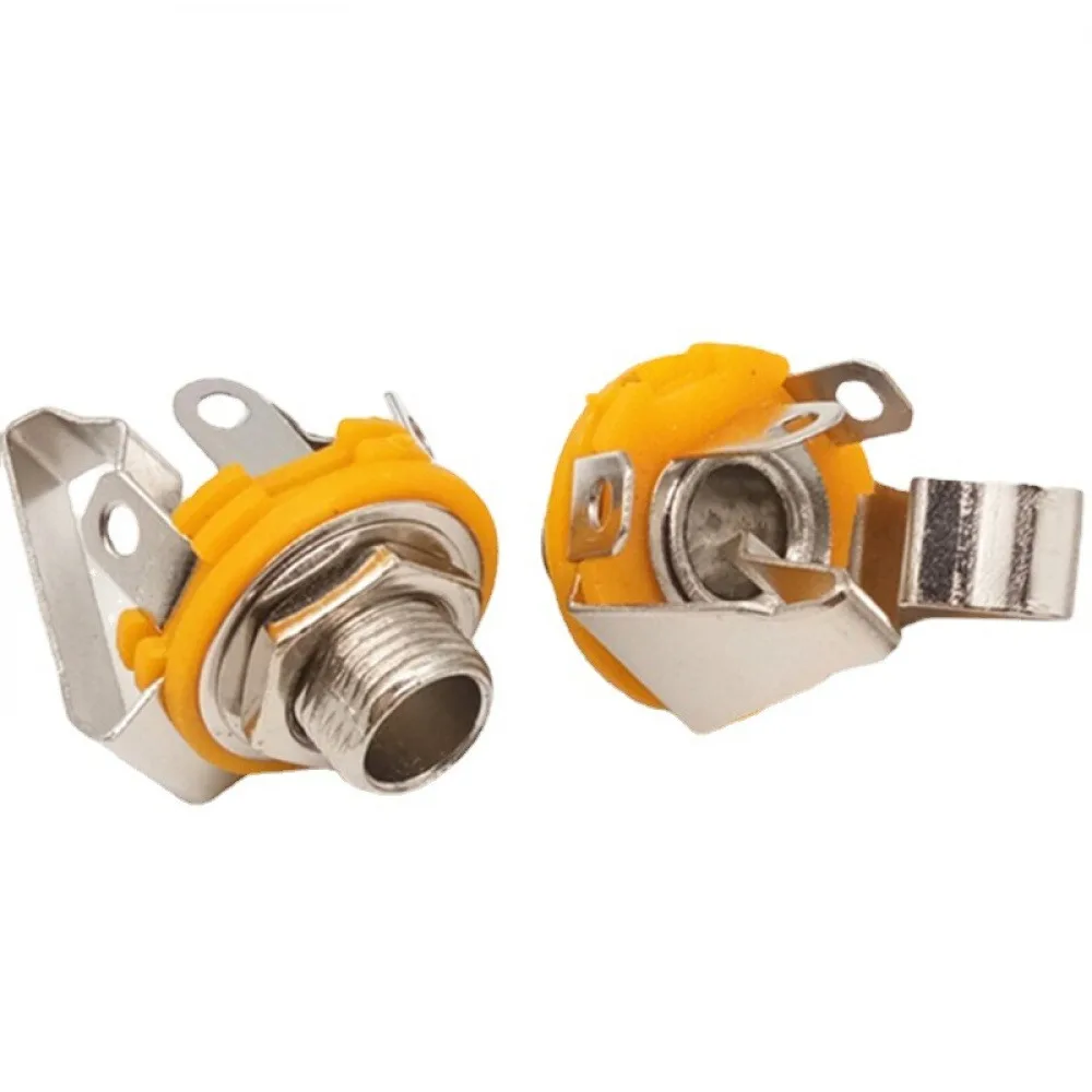 6.5 مللي متر المزدوج قنوات ستيريو التوصيل جاك الصوت موصل سالب لحام لحام نوع لوحة المقبس ميكروفون المقبس 10 قطعة