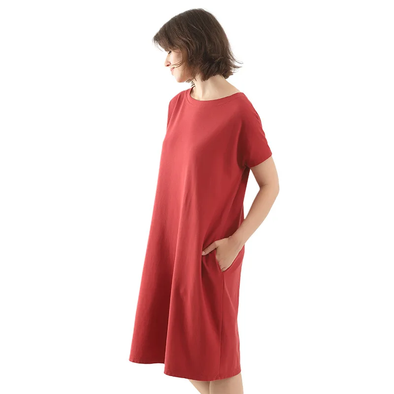 Große Größe 3xl 4xl Nachthemd Schlaf Dressing Frauen Sommer kurz ärmel ige lässige Nachtwäsche lose Baumwolle elastische Homewear Nachthemd