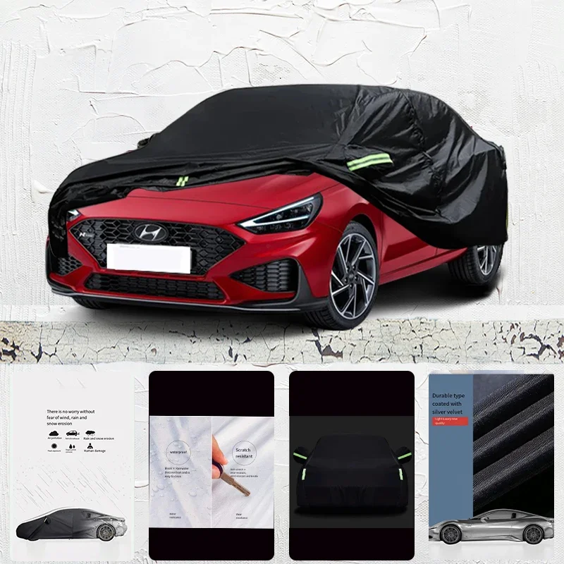 

For hyundai i30 Car cover Exterior Car Cover Outdoor Protection Full Car Covers Waterproof Sunshade Anti UV Snow Cover Black