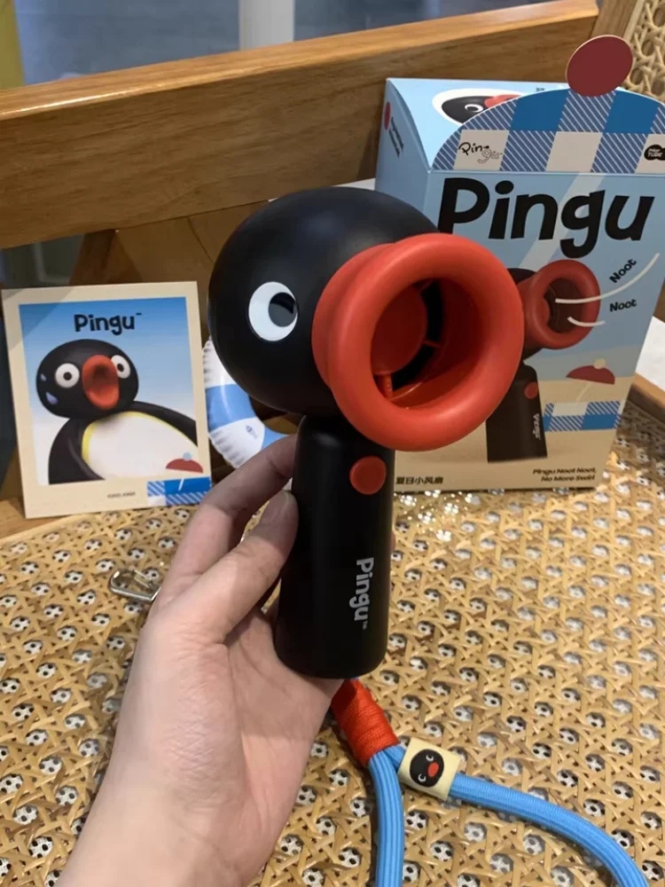 

Pingu Mini Fan Portable Handheld Dormitory Neck Fan Mini Cute Office Desktop Small Student Usb 2025 Birthday Gift For Girls