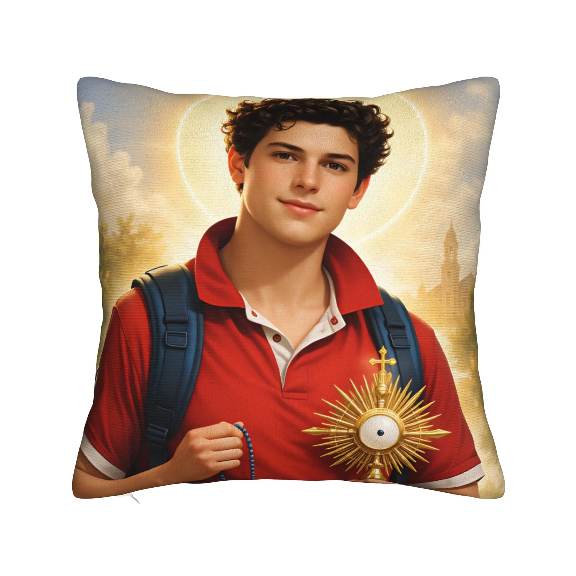 Saint Carlo Acutis Pillowcases  Fashion Pillow Case For Sofa Home Decoration Comfy Pillow Cover