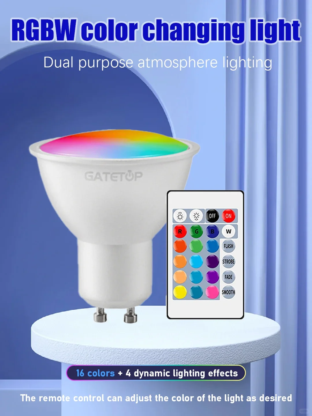 1-10PCS RGB GU10 LED Strahler Birne 24 Schlüssel Fernbedienung Dimmbar 6W AC220V 110V Bunte Änderung für Schlafzimmer Wohnzimmer Lampe – Detail 1