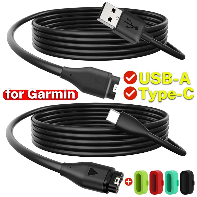 

USB-зарядное устройство типа C для часов Garmin Instinct Venu 2 Fenix 8 7 6S, универсальная пылезащитная заглушка, портативный зарядный кабель типа C, шнур