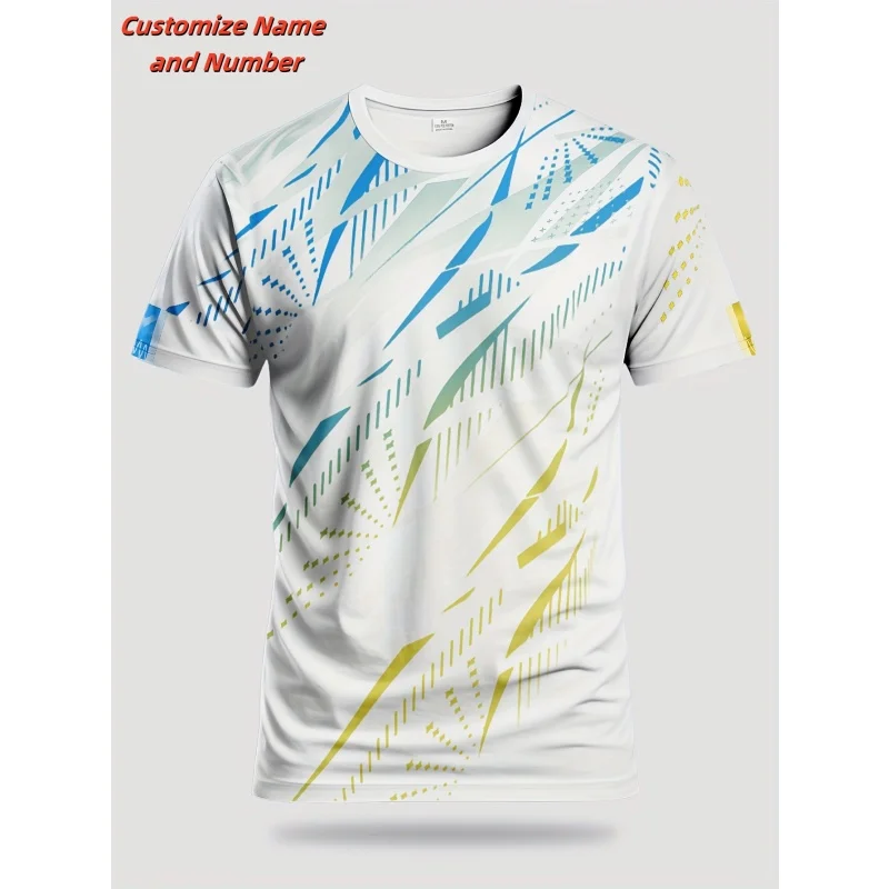 3D Printed Gradient Stripes Jerseys Customized T-Shirt For Men Football Pattern T Shirts Casual Uniform Sports O-Neck Tees Tops