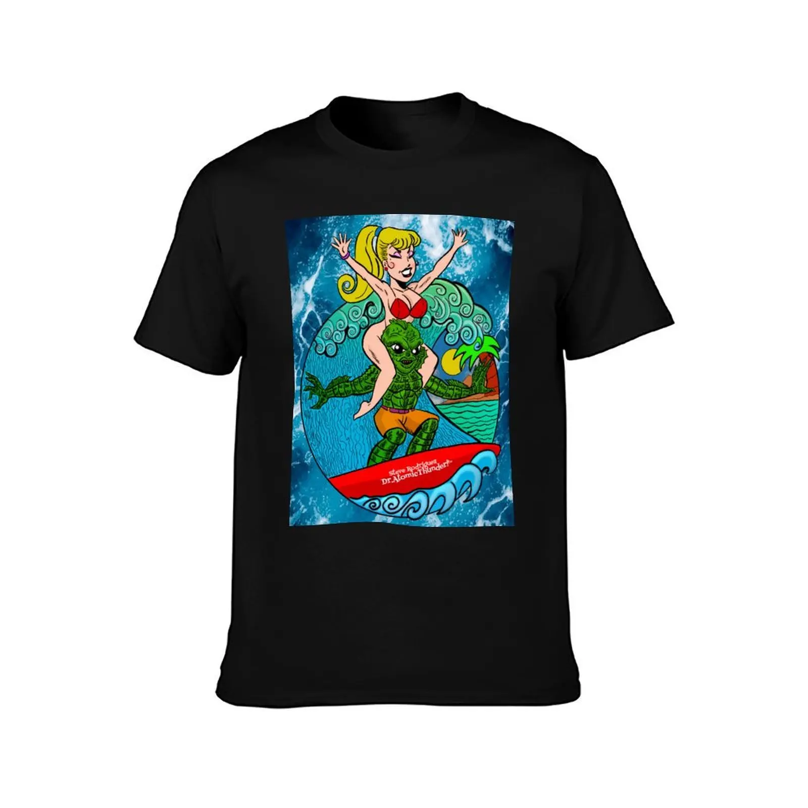 Let's Go Surfing! T-Shirt, Summer Casual Cotton Tee, Oversized Streetwear Tops, Vintage Graphic Print, Loose Fit Short Sleeve