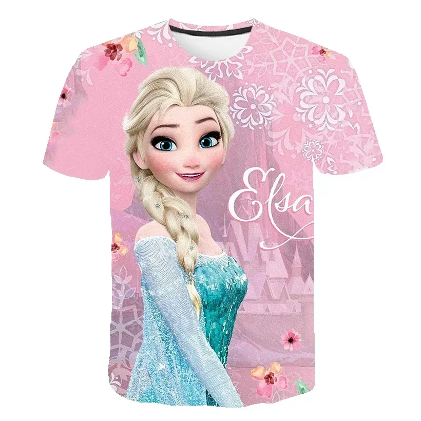 

New Summer Frozen 2 T Shirt Anna Elsa Meisje 3d Digital Printing Kleding Tops Frozen Snow Queen Anna Elsa Cartoon Print Shirts