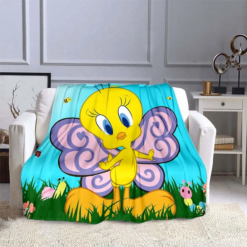 Cartoon cute Cui bird pattern stampa morbida calda coperta sottile flanella portatile confortevole coperta calda coperte per letti