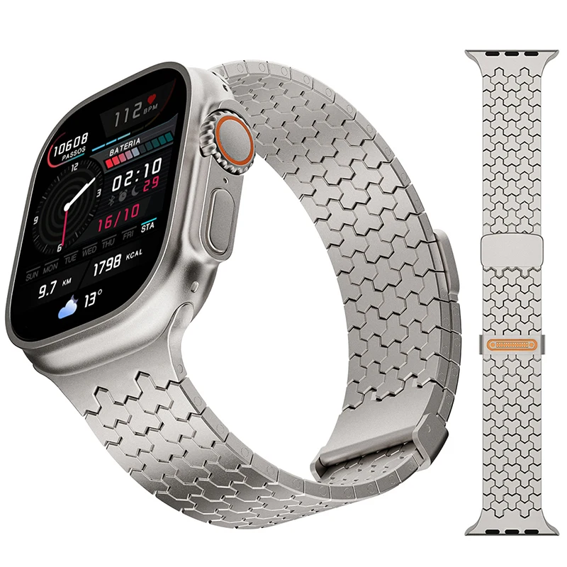 Edelstahl-Magnetarmband für Apple Watch Ultra 3 2 49 mm, Serie 11 10 46 mm, Metallarmband für Iwatch 9 8 7 6 5 4 SE 3 45 mm 44 mm