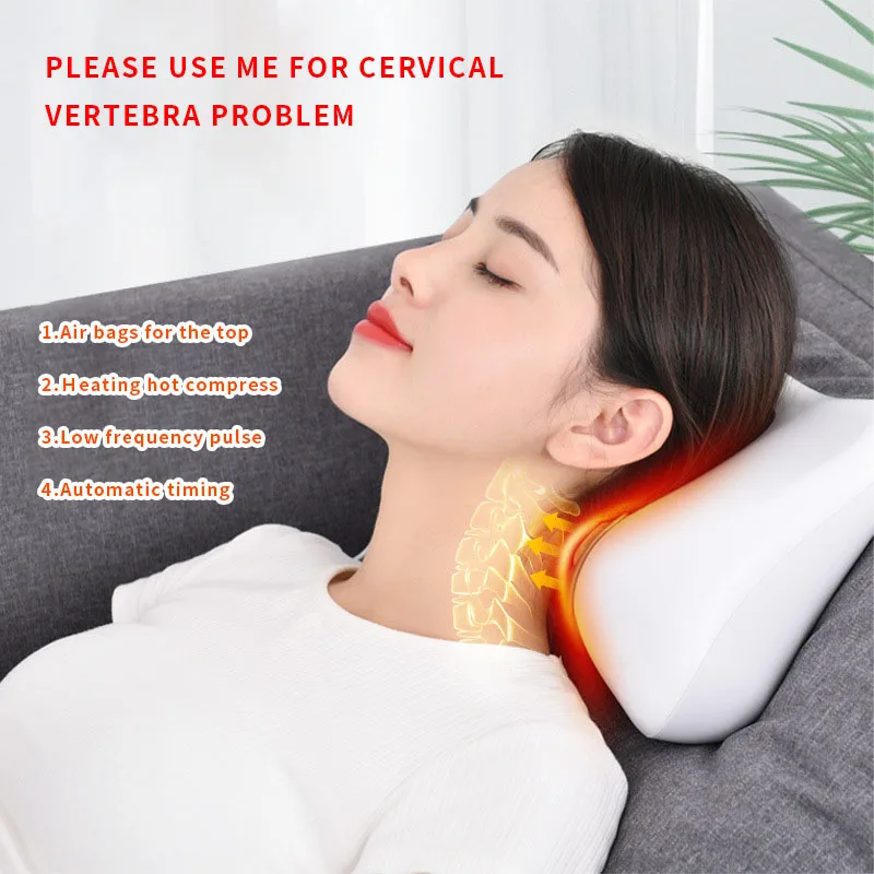 

Cervical vertebra massager multi-function cervical vertebra traction heating home electric hot compress strength vertebra pillow