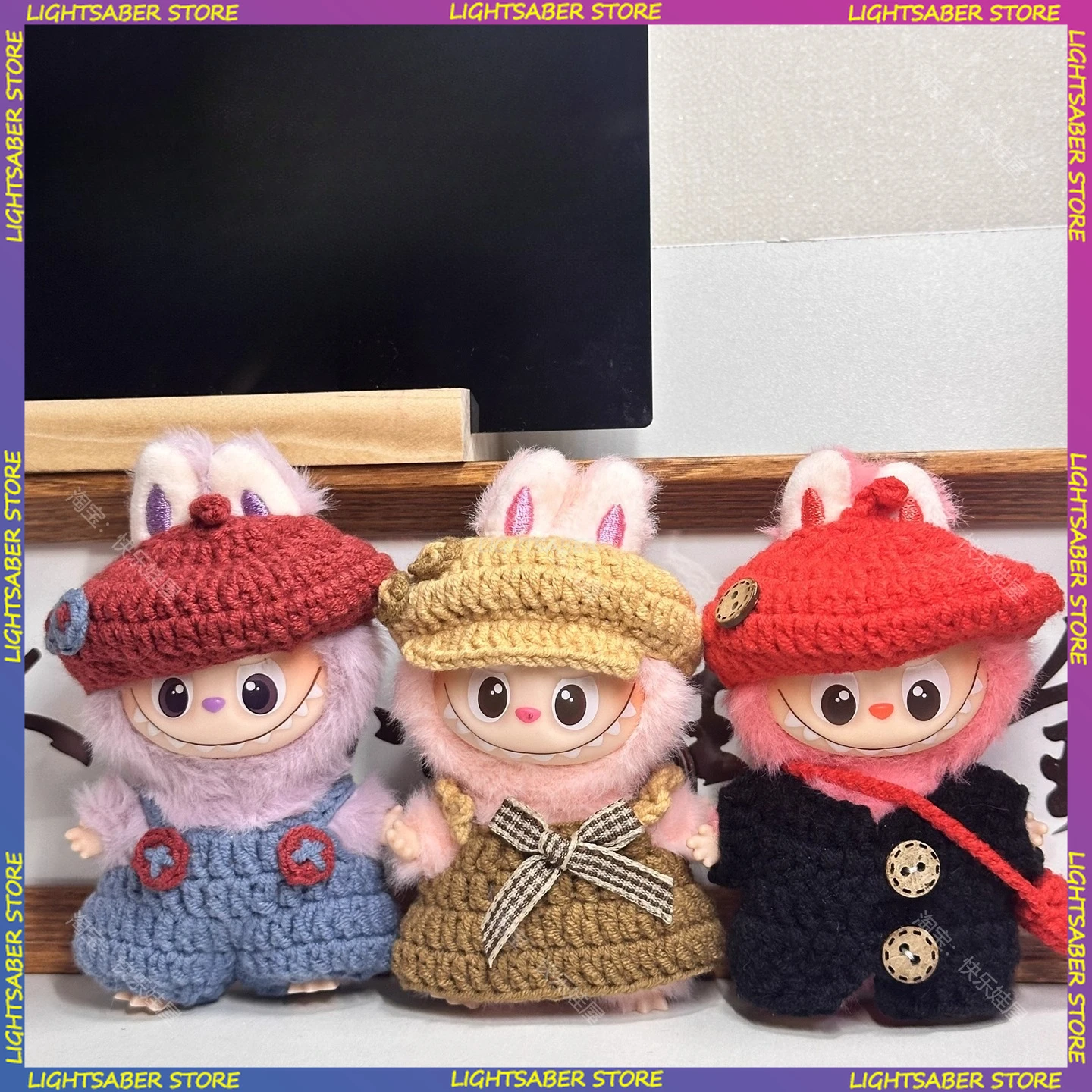 

For Labubu 4.0 Clothes Handmade Beret Suspender Trousers Set Mini Plush Doll Clothing Fashion Doll Accessories Gift
