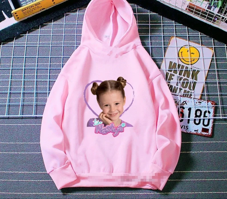 Lovely Like Nastya Baby Girls Spring Autumn Winter Sweatshirt Jacket Children's Hoodies Pink Tops Hoodie  Clothes  Sweater