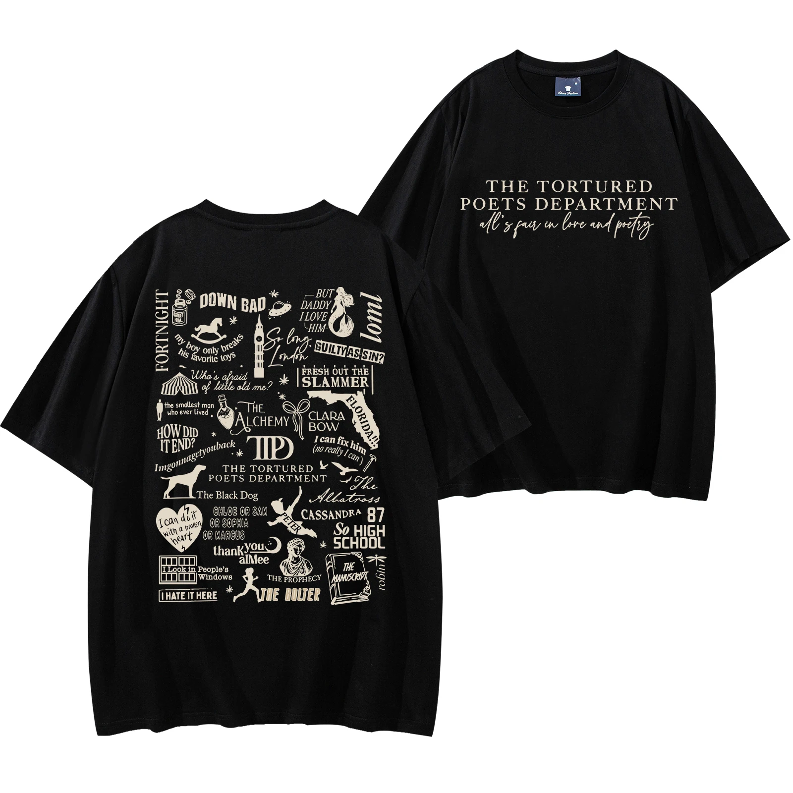 女性用コットンTシャツ,音楽セーター,コンサートウェア,新しいアルバム,ttpd,tored poets部門,高品質の製品