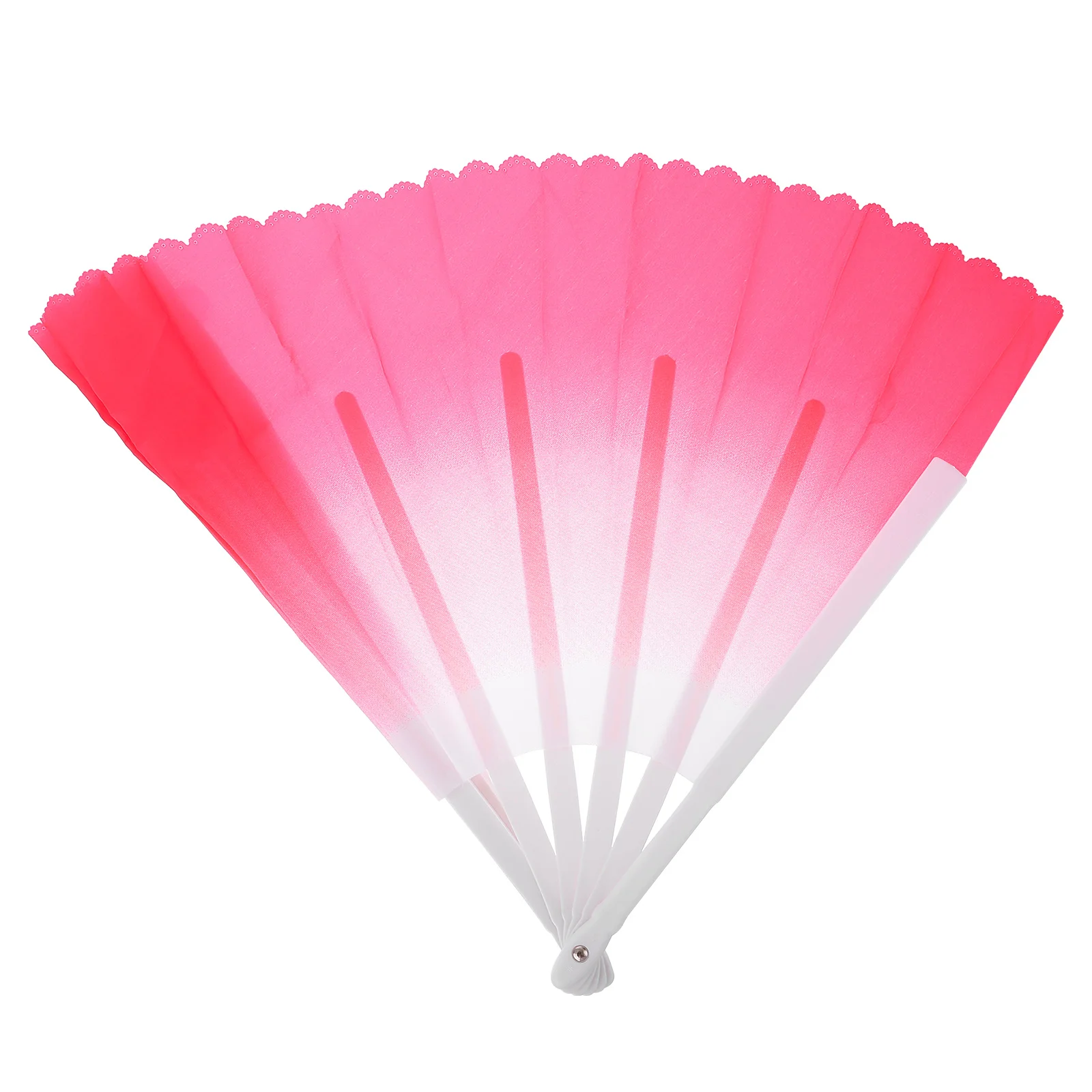 

Martial 33cm Foldable Dancing Fan 10cm Extra Layer Right Hand Rose Color Stage Performance Props Chinese Hand Fan