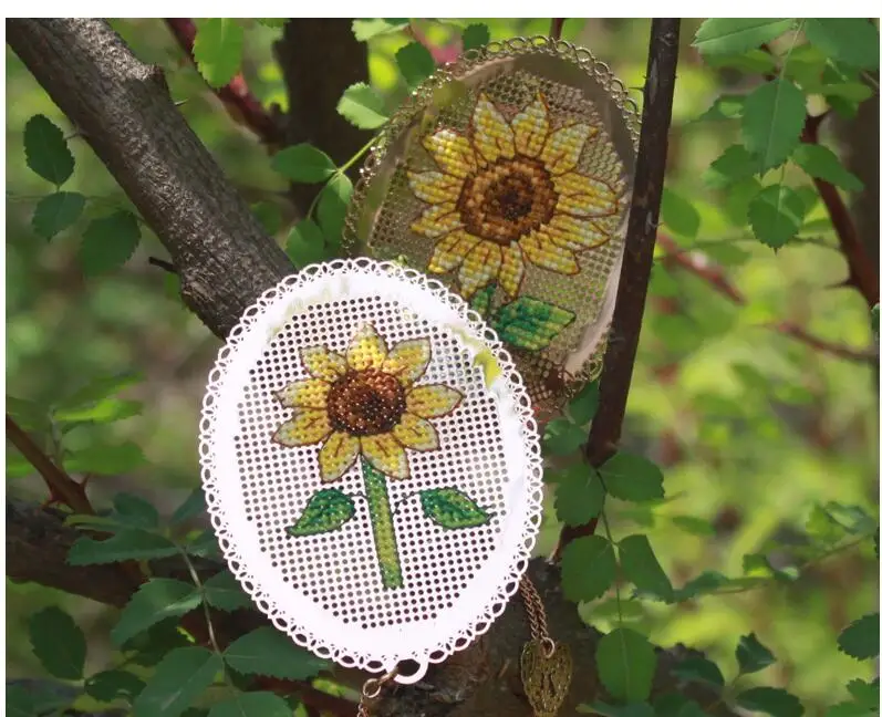 s sunflowers Craft Sttich Cross Stitch Bookmark Metal Silver Golden Needlework Embroidery Crafts Counted Cross-Stitching