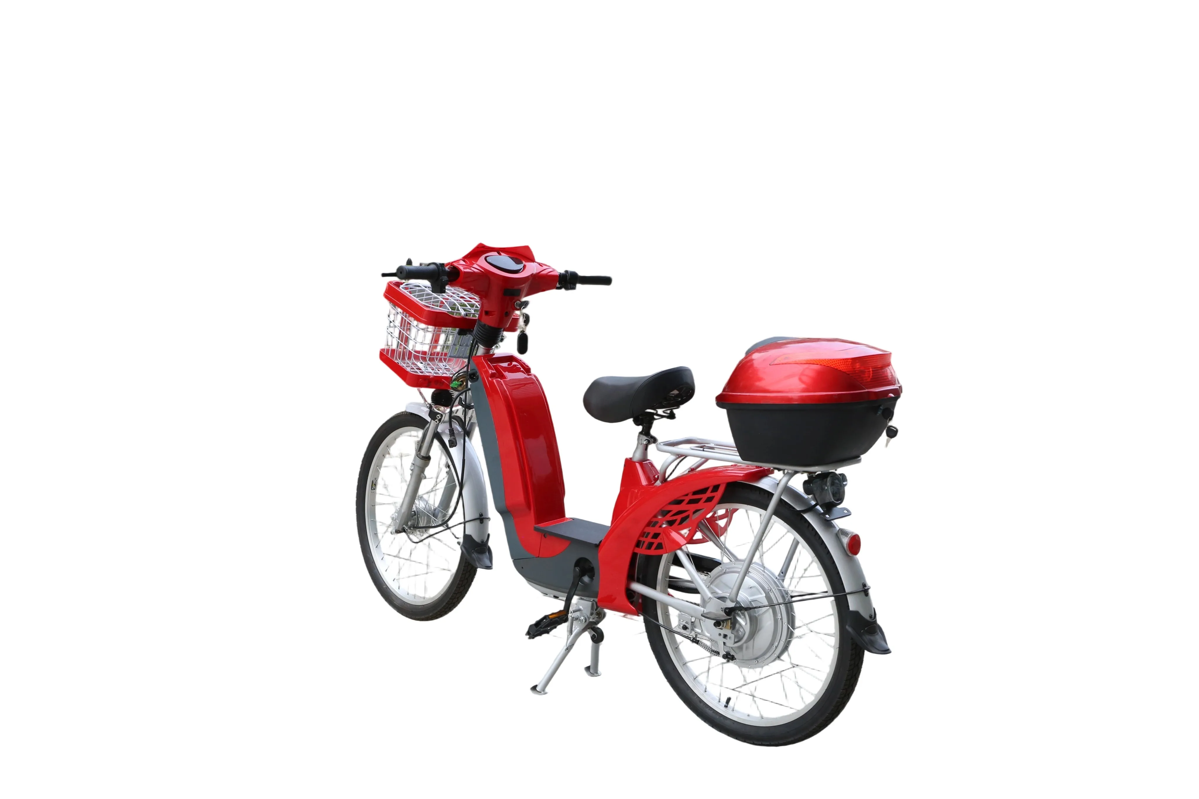 Electric City Bike with 350W Rear Hub Motor 48V 12A 3 Speed LED Display 24Inch Wheel 2 Pedals