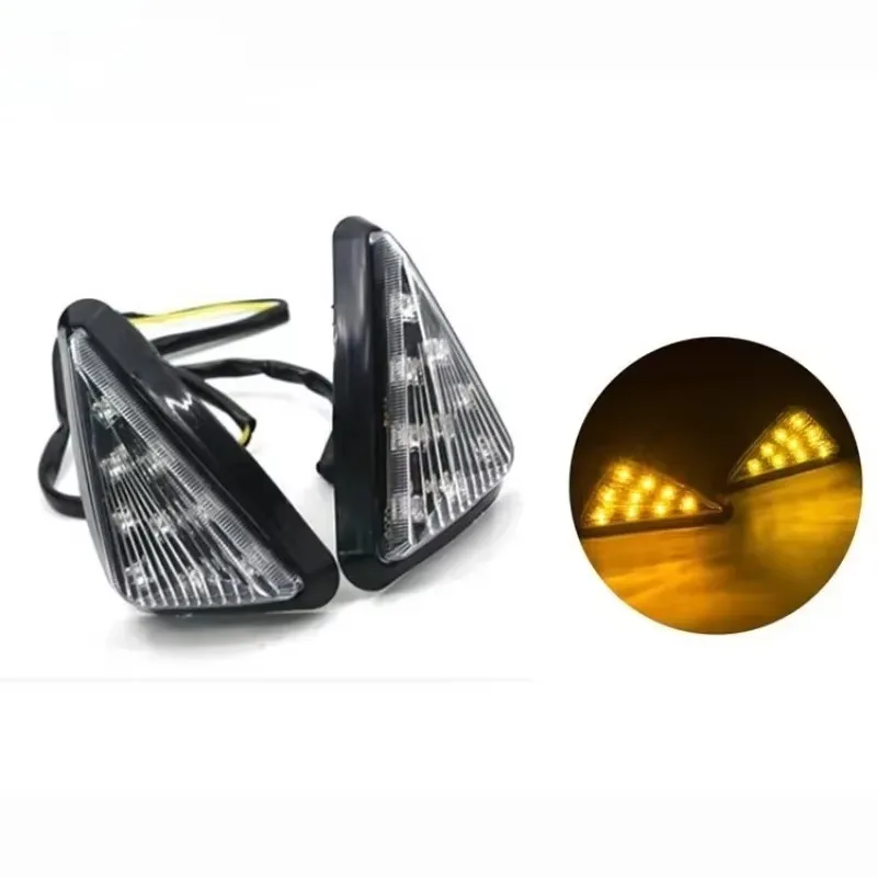 من أجل مصباح الانعطاف للدراجة النارية، مثلث مدمج، مصابيح مؤشر إشارة الانعطاف LED، كهرمان نهاري، تشغيل لي LED