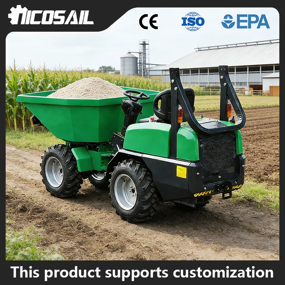 

4-wheel drive dump truck CE certified diesel powered construction wheel dump truck for sale