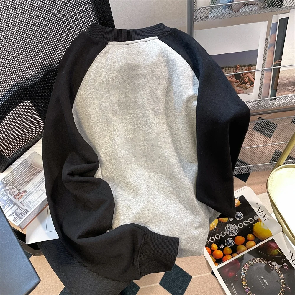 Suda con Capucha de Estilo Urbano, Estilo Americano, Estilo Hongkonés, con Bloques de Color, Manga Hoada, para Hombre, ...