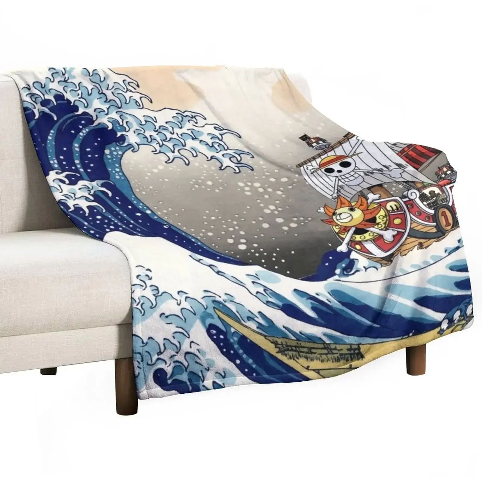 

Great wave Anime Manga The Sunny Throw Blanket Soft Plaid Cute Blankets