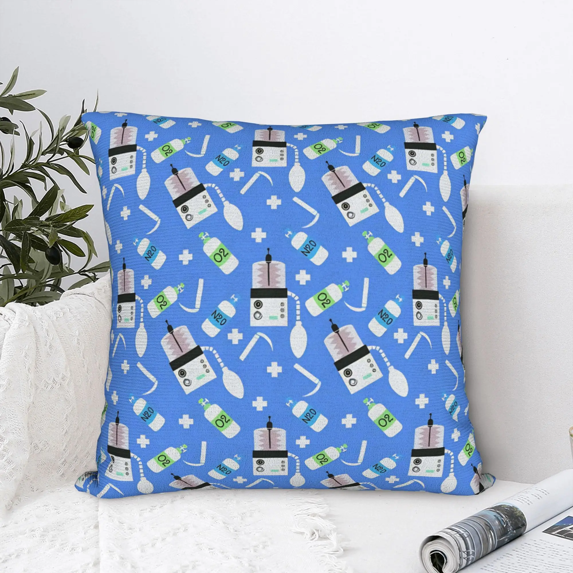 Anesthesia Anesthesiology Medical Pillowcase Soft Polyester Cushion Cover Decoration Anesthetist Pillow Case Cover Home Zipper