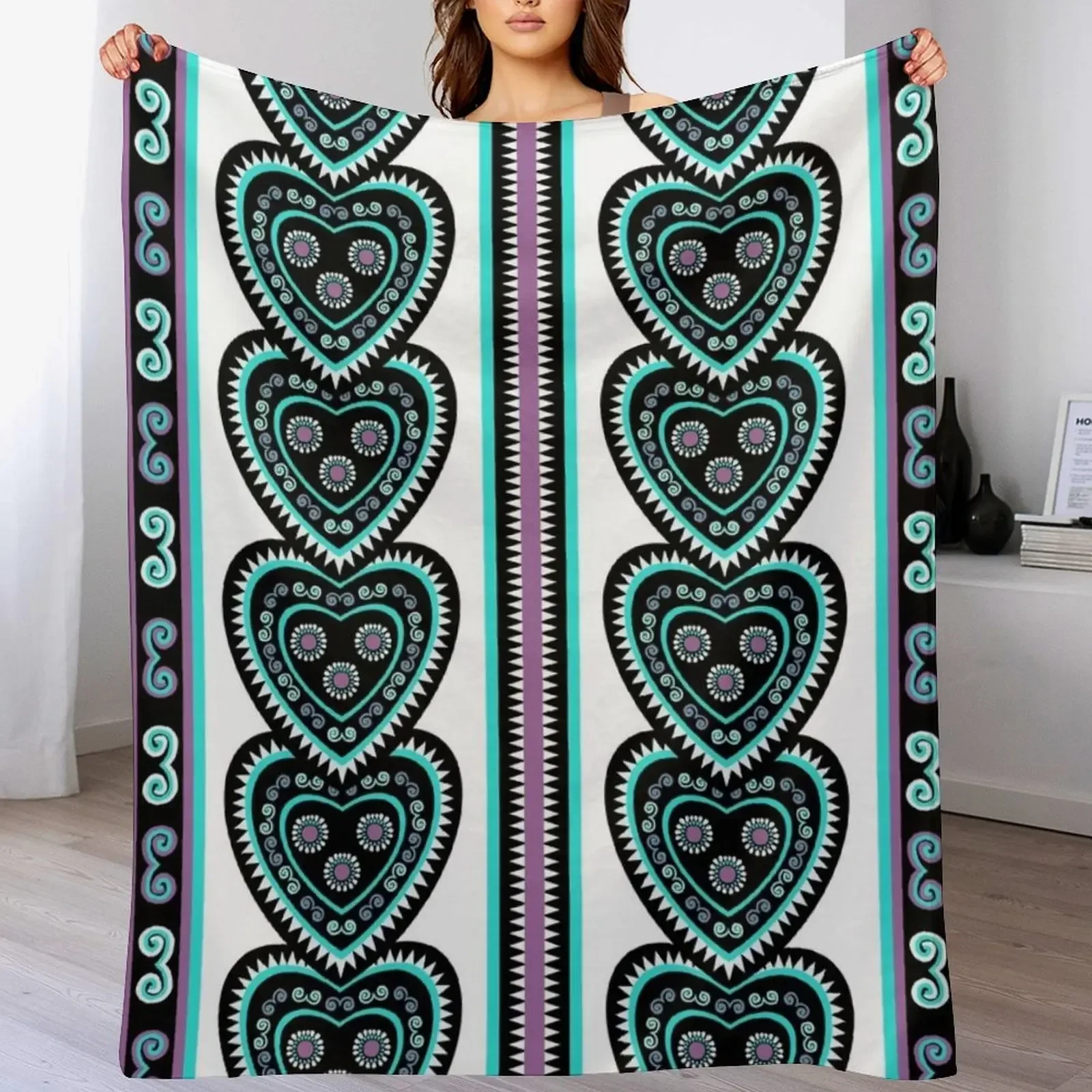 Traditional Hmong embroidery Throw Blanket Blankets Sofas Of Decoration Sofas Cute Plaid Blankets