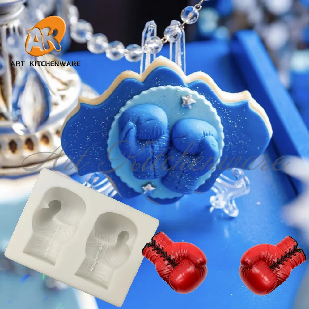 

3D Boxing Gloves Design Silicone Mold DIY Fondant Chocolate Mould Handmade Clay Model Cake Decorating Tools Baking Accessorie