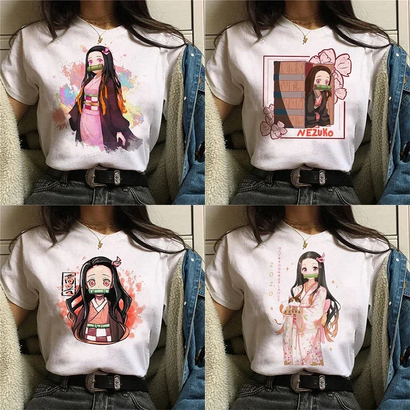 女性用半袖ラウンドネックTシャツ,女性用,フェミニンな服,日本のアニメ,Anzuko,kawaii