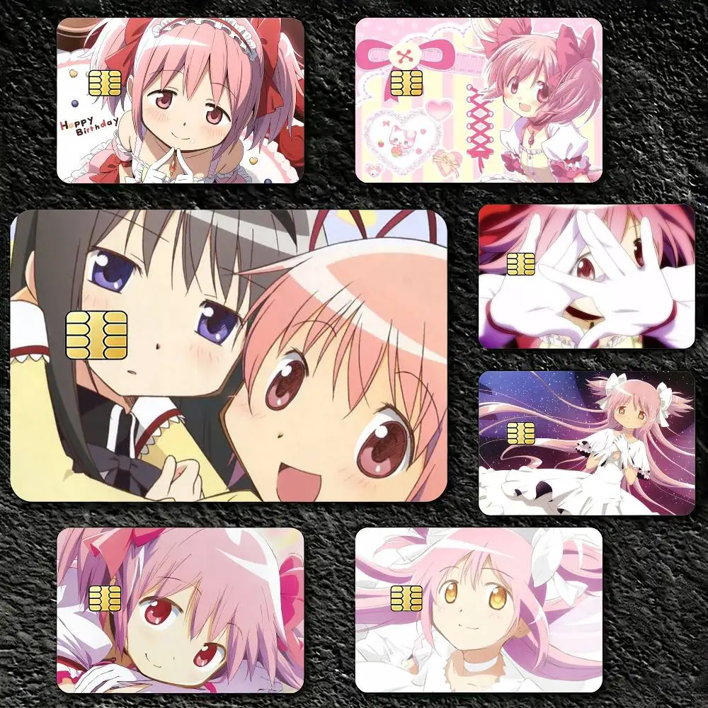 

P-Puella M-Magi Madoka M-Magica Decorative Waterproof Film Skin Cover Credit Card Stickers Debit Front Bank Bus Pass