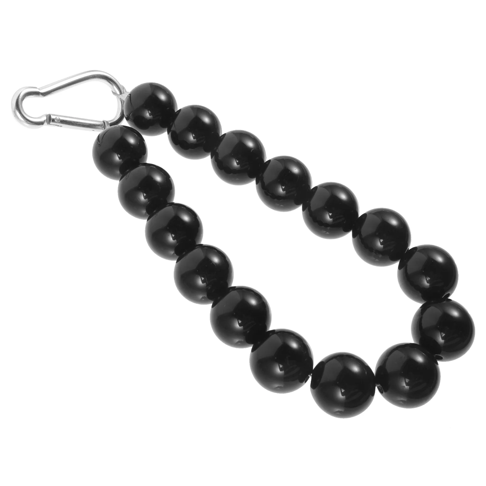 Stainless Steel Soft Rope Bead Chain Pvc Black and White Gray Beaded Flagpole Fixed Ring (white 16 Beads) Hanging Rings Fixer