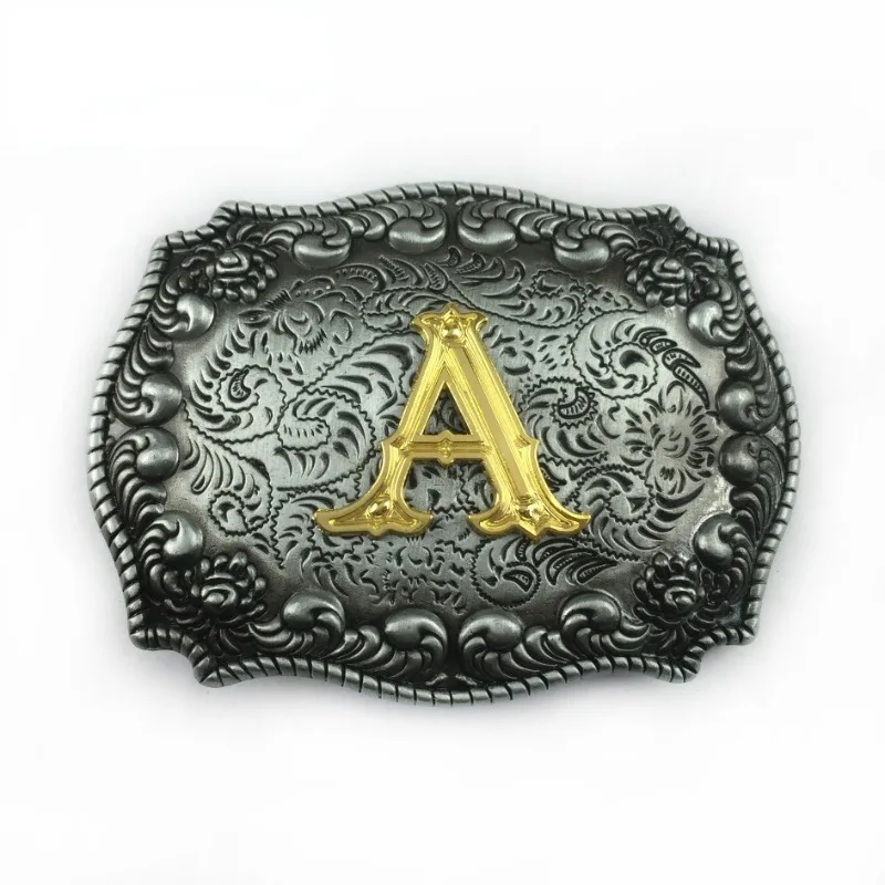 

Zinc Alloy Letters Belt Buckle Western Cowboy Vintage Pattern Fashion Men's Personalized Belt Accessories