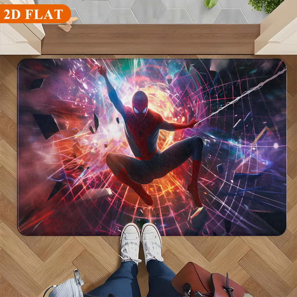 Alfombra de Baño 1 Pieza, Spiderman: A Través del Multiverso, Alfombra Rectangular de Franela MARVEL, Alfombra Antideslizante para Baño, Decoración Divertida para la Puerta