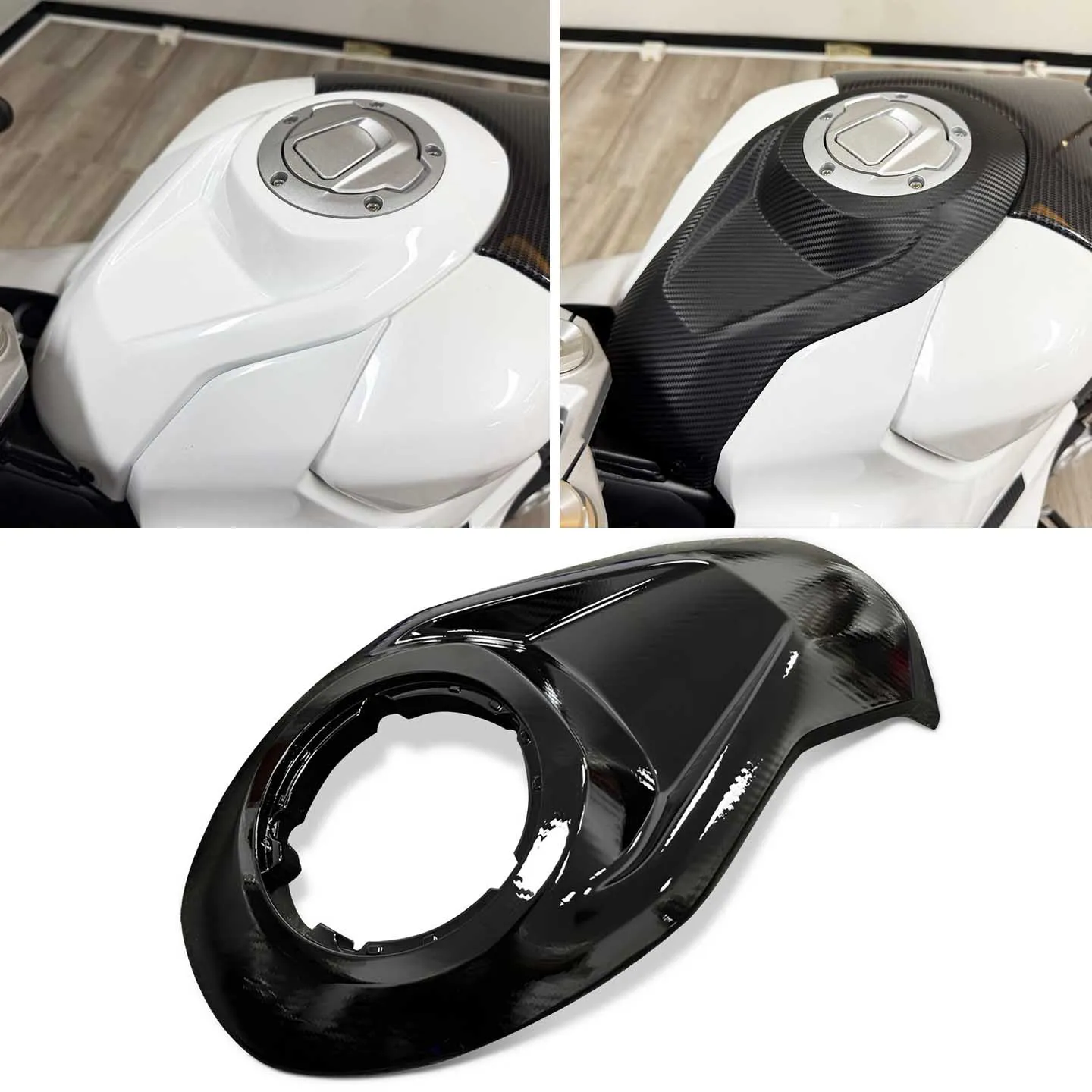 

Motorcycle Accessories Carbon Fiber Upper Fuel Gas Tank Cover Guard Protector For 450SR 450 SR 2022 2023 2024 2025
