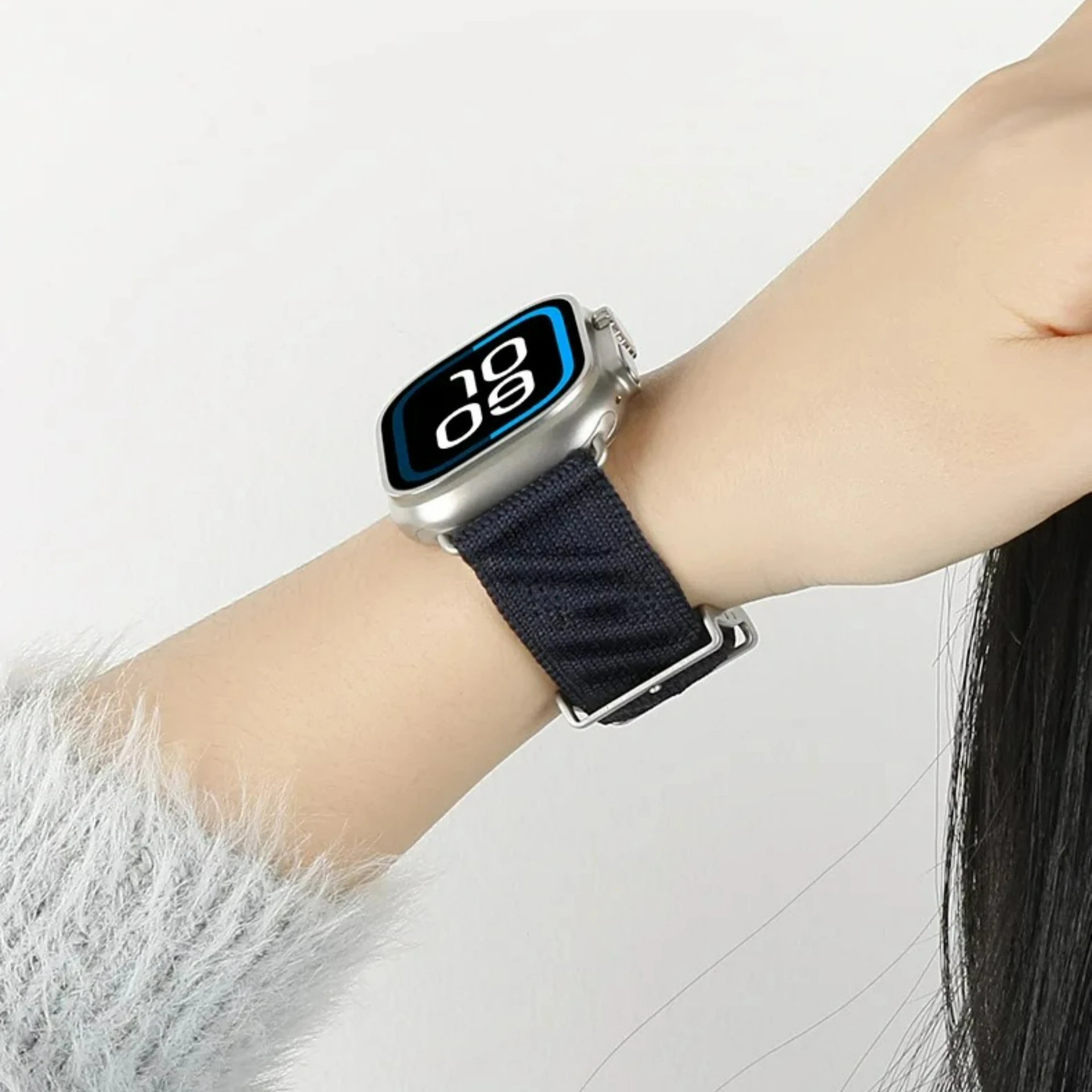 Pulseira trançada de náilon para apple watch série 10 ultra 2 49mm 46mm 42mm 9 8 7 pulseira esportiva iwatch 6 5 4 se 3 44mm 40mm 45mm 41mm