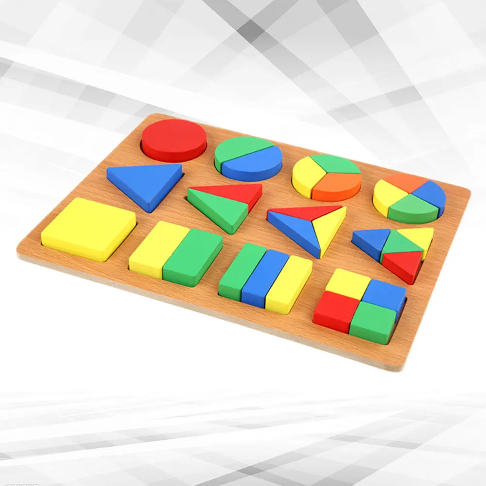 1set Geometrische Platte Form Anerkennung Spielzeug Bunte Holz Jigsaw Frühen Lernen Bildungs Kinder Spiel