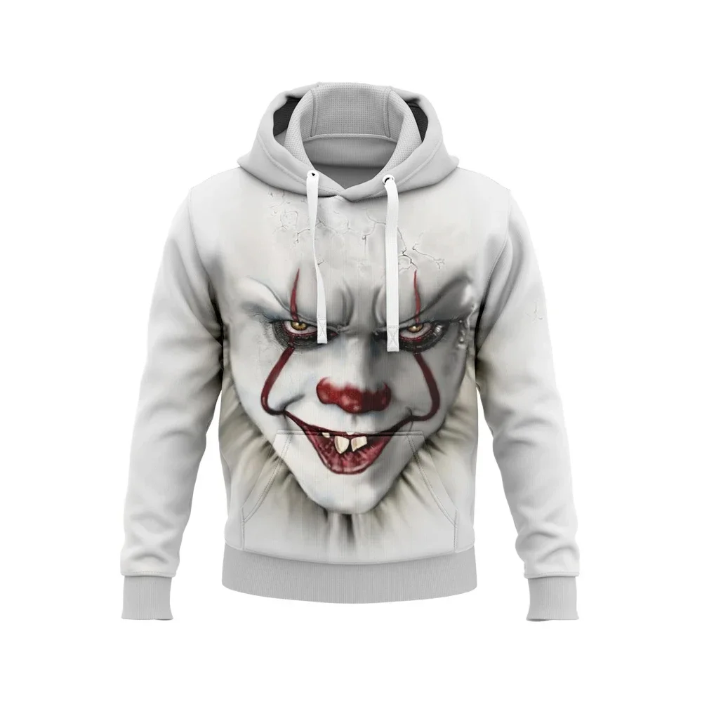 Men Women Horror Clown 3D Printed Zipper Hoodies Hipster Streetwear Spring Autumn Plus Size Casual Hooded Sweatshirt Daily Wear