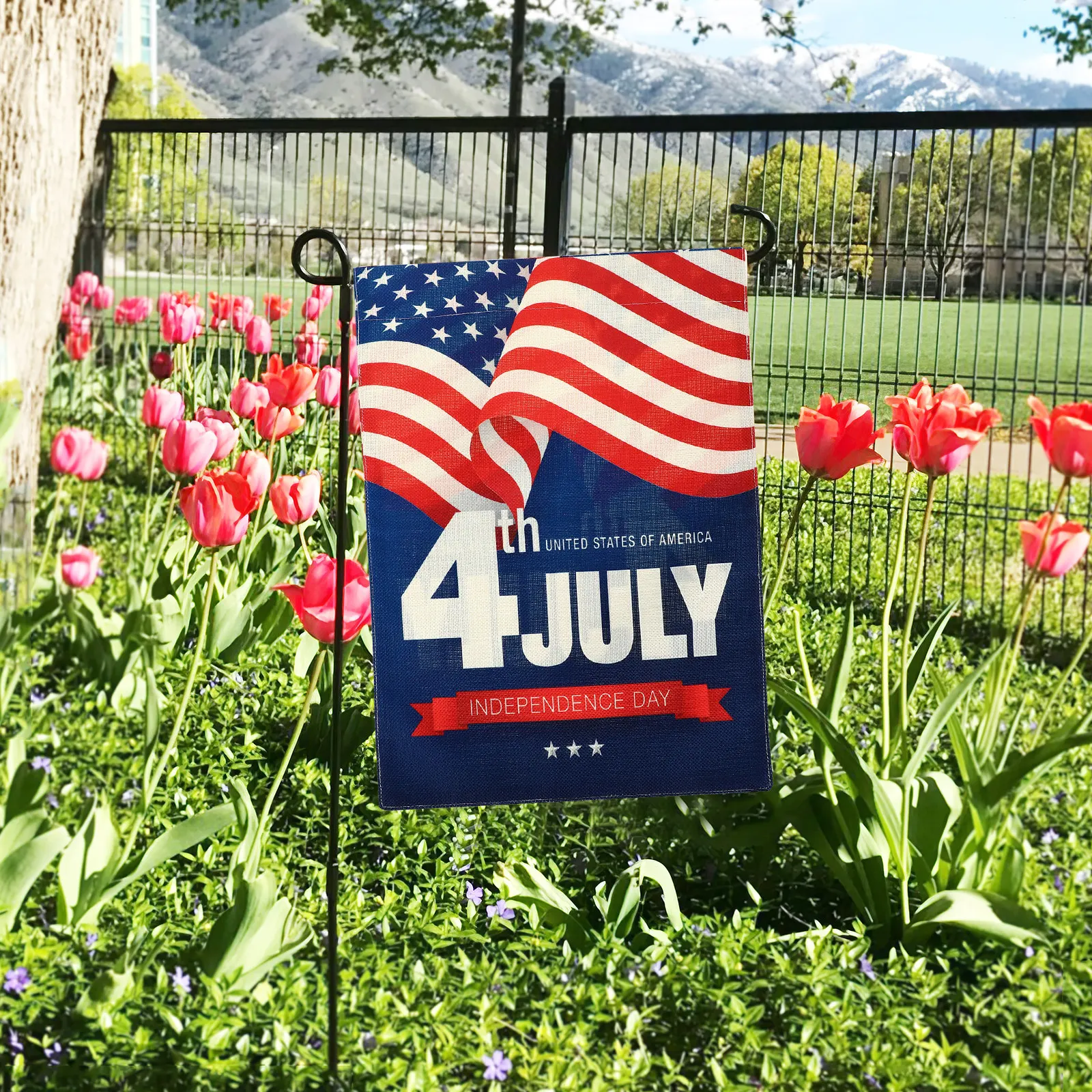 

Garden Flag 12X18 Double Sided Linen Outdoor Decor For Patio Yard 4Th Of July Memorial Day Patriotic American Flags