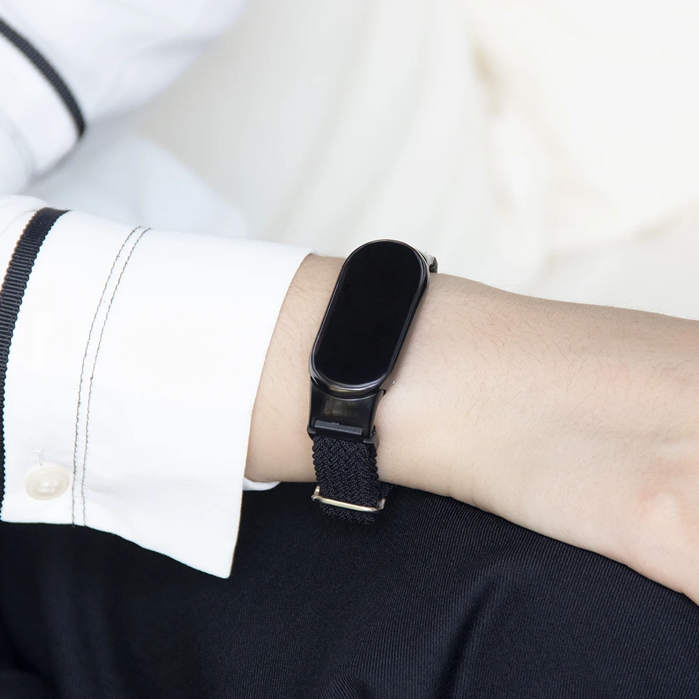 สายรัดแบบถักทดแทนสำหรับสร้อยข้อมือเสี่ยวหมี่ Mi Band 8 แบบปลดเร็ว ทนทาน ทำจากไนลอน ปรับได้ สายนาฬิกาอัจฉริยะสำหรับผู้ชายและผู้หญิง